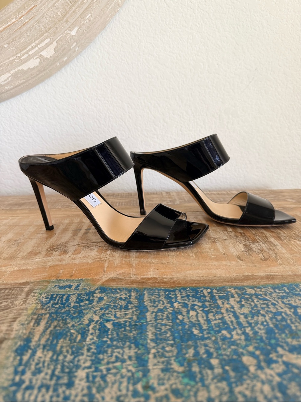 Jimmy Choo Hira Black Patent Leather High-Heel Sandals